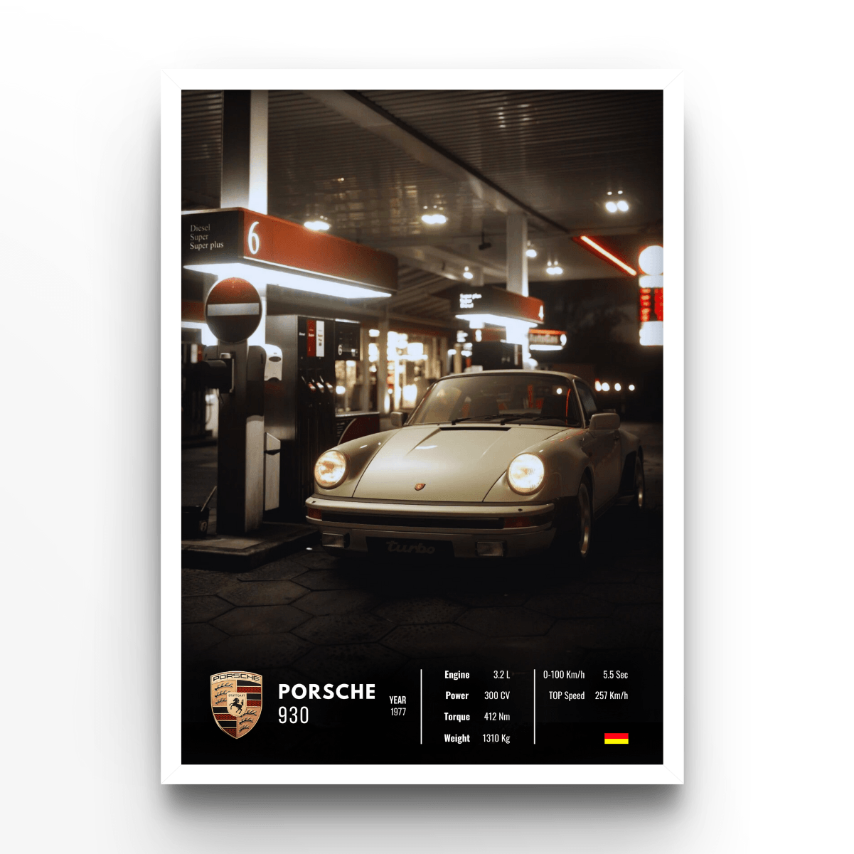 Porsche 930 Collector - A4, A3, A2 Posters Base - Poster Print Shop / Art Prints / PostersBase