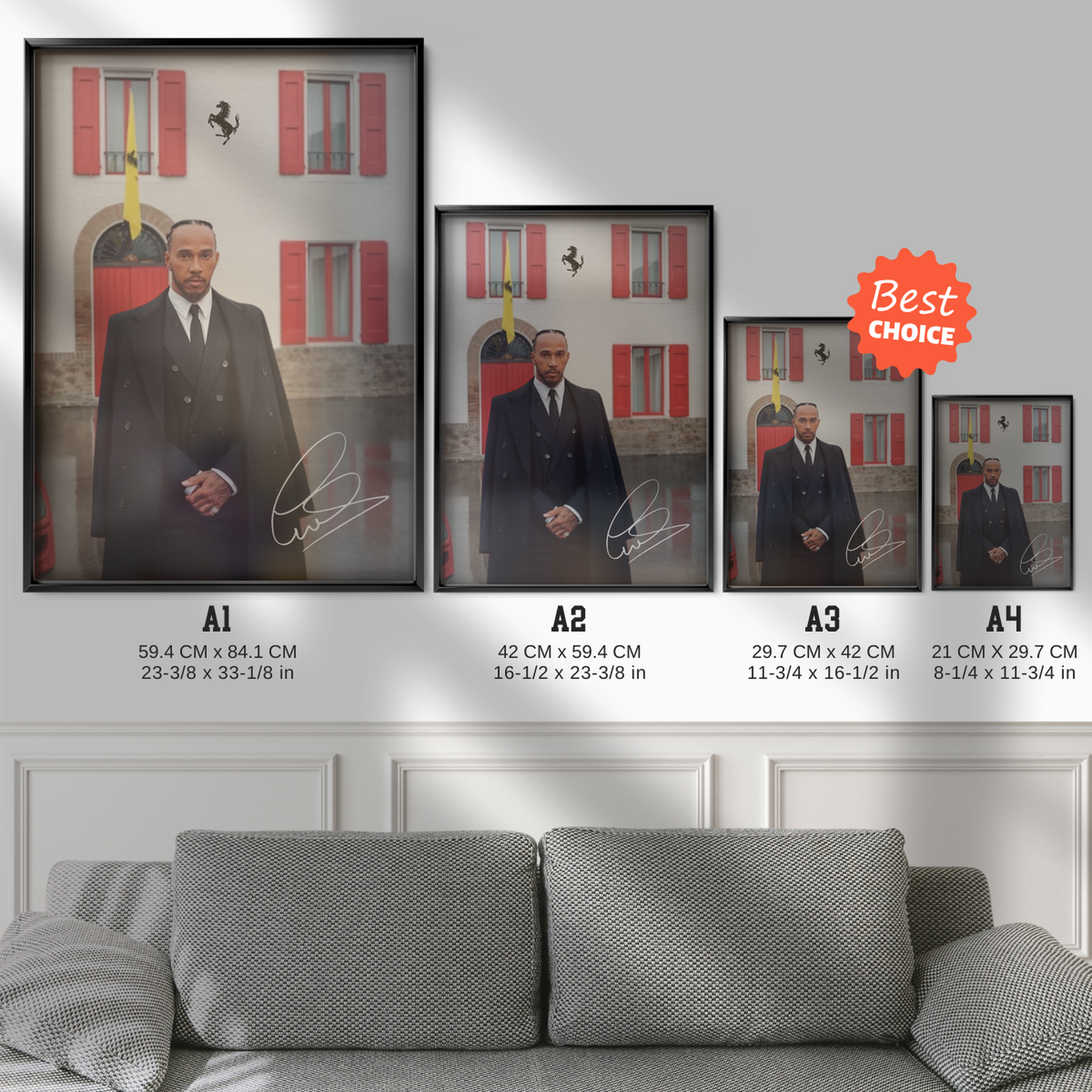 Hamilton With Ferrari Sign