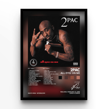 2PAC All Eyez on me - A4, A3, A2 Posters Base - Poster Print Shop / Art Prints / PostersBase