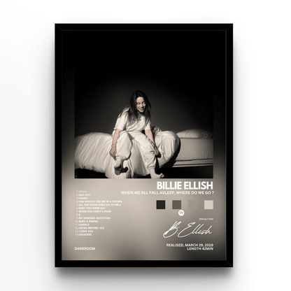 Billie Ellish Album - A4, A3, A2 Posters Base - Poster Print Shop / Art Prints / PostersBase