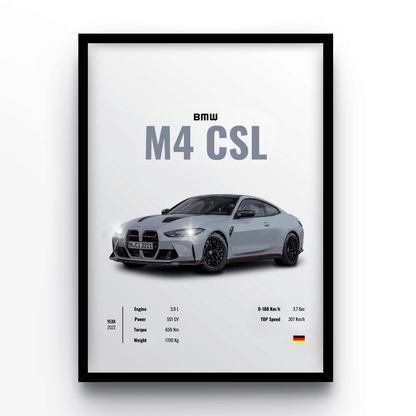 BMW M4 CSL - A4, A3, A2 Posters Base - Poster Print Shop / Art Prints / PostersBase