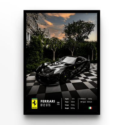 Ferrari 812 GTS Collector - A4, A3, A2 Posters Base - Poster Print Shop / Art Prints / PostersBase