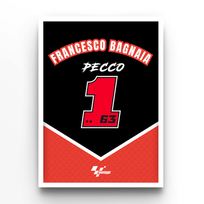 Francesco Bagnaia - A4, A3, A2 Posters Base - Poster Print Shop / Art Prints / PostersBase