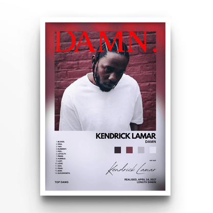 Kendrick Lamar Damn Album - A4, A3, A2 Posters Base - Poster Print Shop / Art Prints / PostersBase