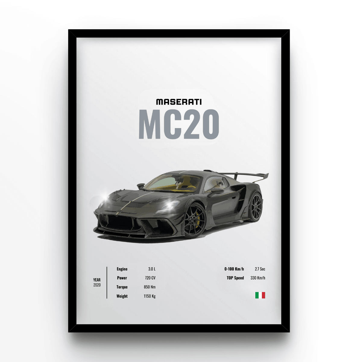 Maserati MC20 - A4, A3, A2 Posters Base - Poster Print Shop / Art Prints / PostersBase