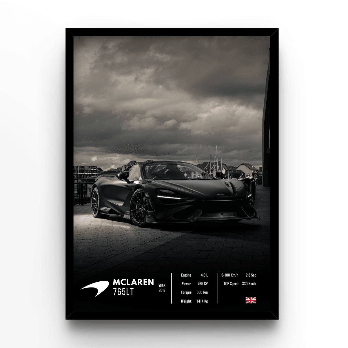 Mclaren 765LT Collector - A4, A3, A2 Posters Base - Poster Print Shop / Art Prints / PostersBase