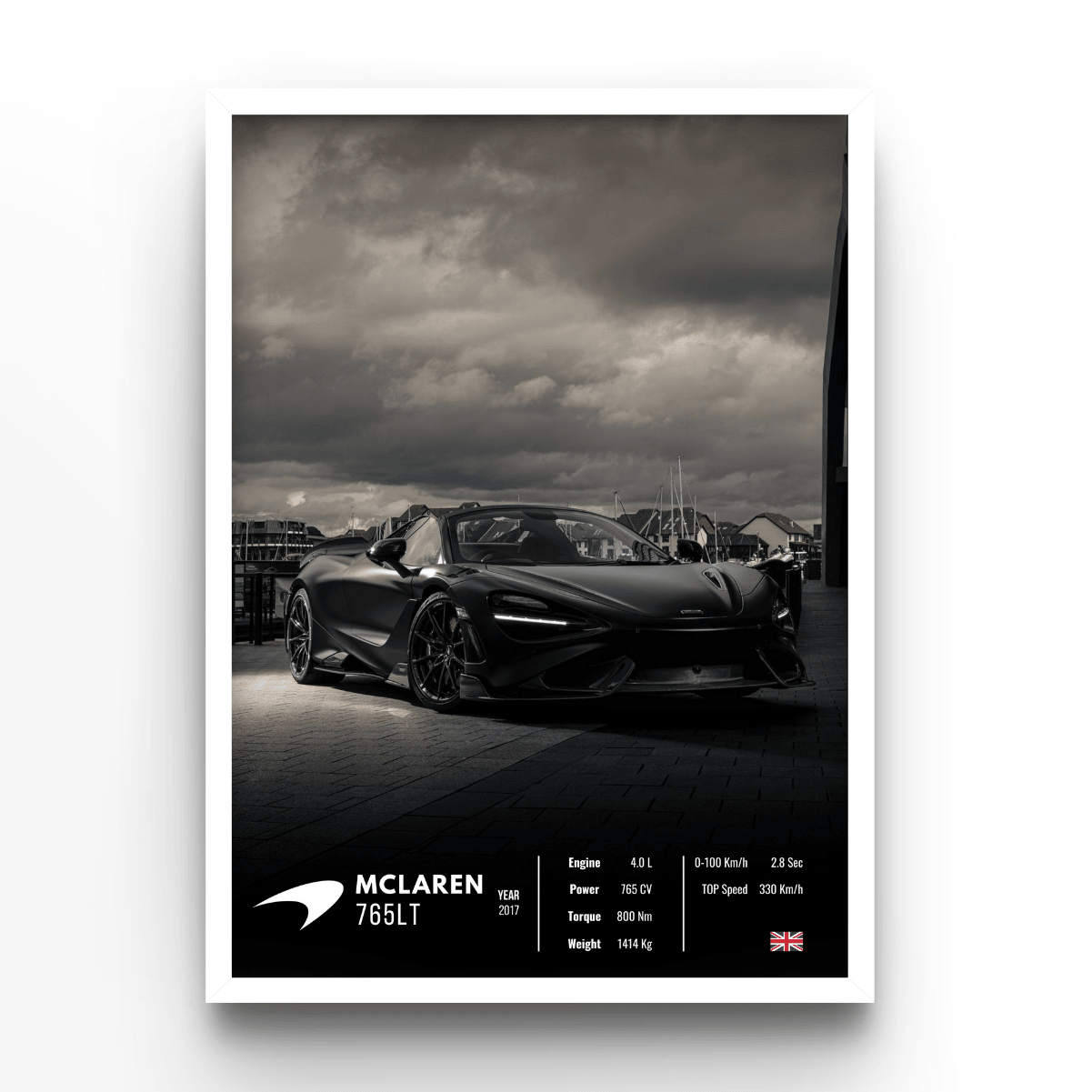Mclaren 765LT Collector - A4, A3, A2 Posters Base - Poster Print Shop / Art Prints / PostersBase