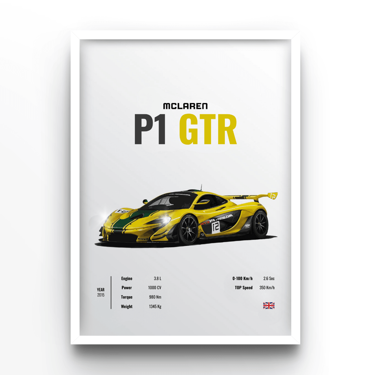 Mclaren P1 GTR - A4, A3, A2 Posters Base - Poster Print Shop / Art Prints / PostersBase