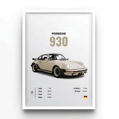 Porsche 930 - A4, A3, A2 Posters Base - Poster Print Shop / Art Prints / PostersBase
