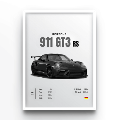 Porsche GT3 RS - A4, A3, A2 Posters Base - Poster Print Shop / Art Prints / PostersBase
