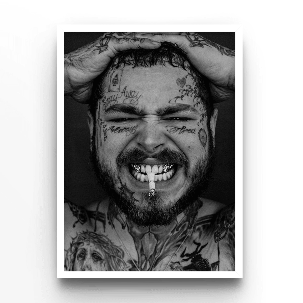 Post Malone B&W - A4, A3, A2 Posters Base - Poster Print Shop / Art Prints / PostersBase