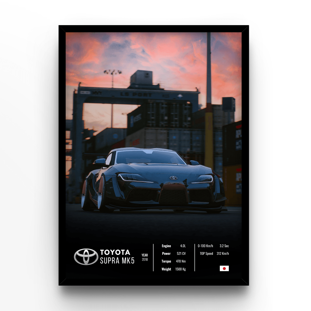 Toyota Supra MK5 - A4, A3, A2 Posters Base - Poster Print Shop / Art Prints / PostersBase