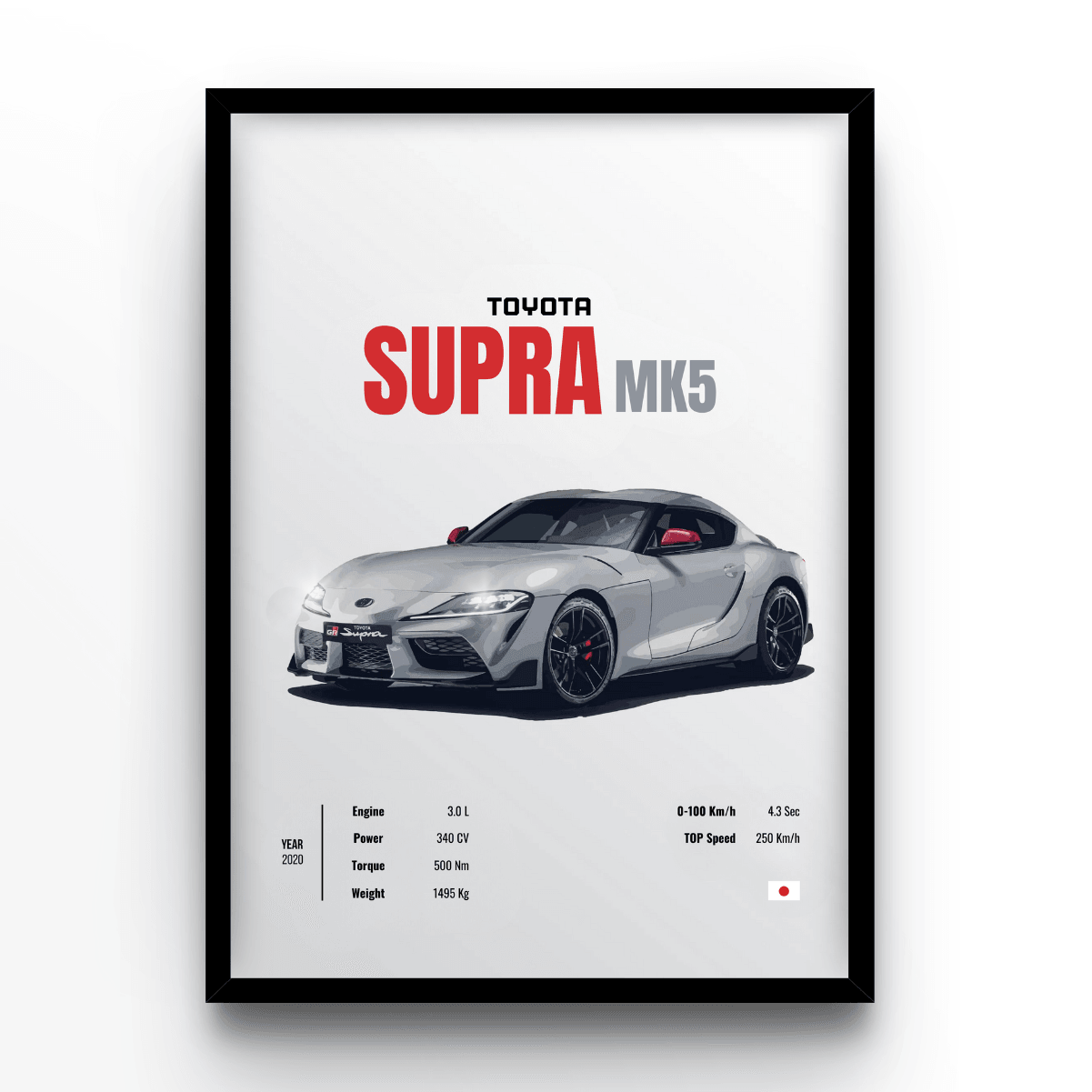Toyota Supra MK5 Collector - A4, A3, A2 Posters Base - Poster Print Shop / Art Prints / PostersBase