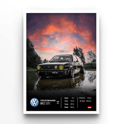 Volkswagen MK2 GTI Collector - A4, A3, A2 Posters Base - Poster Print Shop / Art Prints / PostersBase